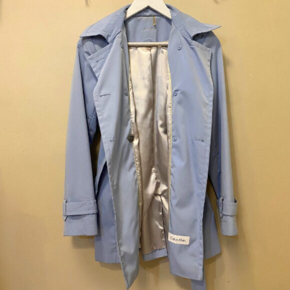 Calvin Klein Trench Rain Coat | Excellent Condition | XS | Sky Blue - Mid-Length - Picture 3 of 8